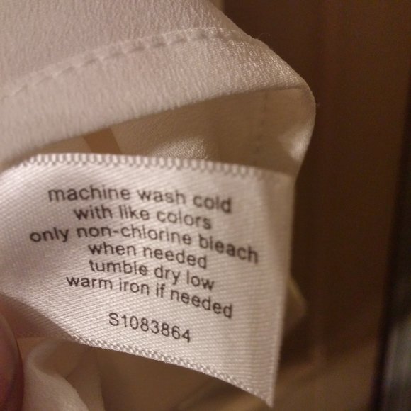 Lane Bryant Shoulderless Short Sleeve Blouse White Polyester Keyhole Top Size 18 - Picture 3 of 10